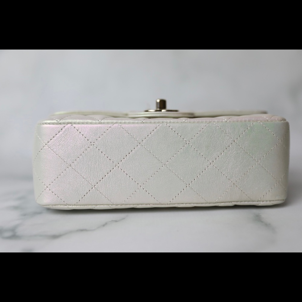 Chanel Ivory Iridescent Rectangular Mini Classic - Picture 7 of 7